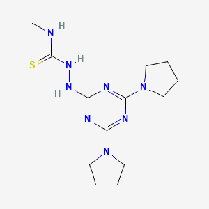 molecular formula C13H22N8S B2432346 2-(4,6-二(吡咯烷-1-基)-1,3,5-三嗪-2-基)-N-甲基肼基碳硫酰胺 CAS No. 780791-49-3