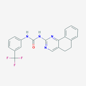 molecular formula C20H15F3N4O B2432350 N-(5,6-dihydrobenzo[h]quinazolin-2-yl)-N'-[3-(trifluoromethyl)phenyl]urea CAS No. 338774-92-8