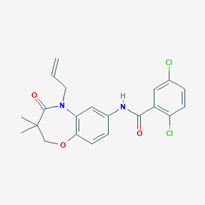 molecular formula C21H20Cl2N2O3 B2432353 N-(5-allyl-3,3-dimethyl-4-oxo-2,3,4,5-tetrahydrobenzo[b][1,4]oxazepin-7-yl)-2,5-dichlorobenzamide CAS No. 921790-68-3