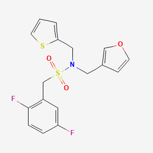 molecular formula C17H15F2NO3S2 B2432357 1-(2,5-difluorophenyl)-N-(furan-3-ylmethyl)-N-(thiophen-2-ylmethyl)methanesulfonamide CAS No. 1428380-53-3