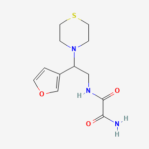 molecular formula C12H17N3O3S B2432358 N1-(2-(呋喃-3-基)-2-硫代吗啉乙基)草酰胺 CAS No. 2034597-92-5