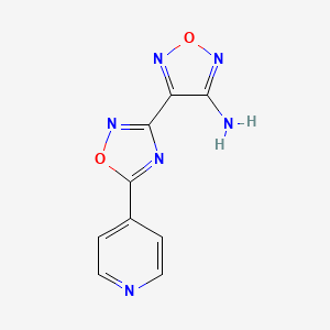 molecular formula C9H6N6O2 B2432359 1,2,5-Oxadiazol-3-amine, 4-[5-(4-pyridinyl)-1,2,4-oxadiazol-3-yl]- CAS No. 521301-40-6