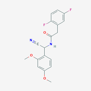 molecular formula C18H16F2N2O3 B2432366 N-[cyano(2,4-dimethoxyphenyl)methyl]-2-(2,5-difluorophenyl)acetamide CAS No. 1445160-93-9