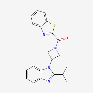 molecular formula C21H20N4OS B2432367 1,3-苯并噻唑-2-基-[3-(2-丙-2-基苯并咪唑-1-基)氮杂环丁烷-1-基]甲苯酮 CAS No. 2415630-83-8