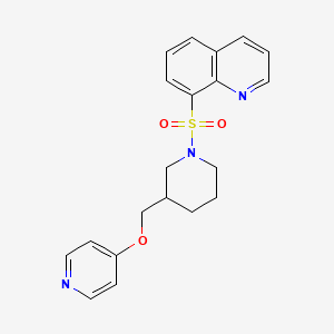 molecular formula C20H21N3O3S B2432368 8-[3-(Pyridin-4-yloxymethyl)piperidin-1-yl]sulfonylquinoline CAS No. 2379950-11-3