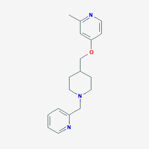 molecular formula C18H23N3O B2432371 2-Methyl-4-[[1-(pyridin-2-ylmethyl)piperidin-4-yl]methoxy]pyridine CAS No. 2415500-00-2