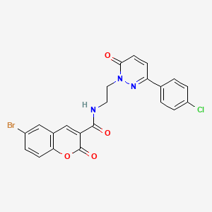 molecular formula C22H15BrClN3O4 B2432373 6-溴-N-(2-(3-(4-氯苯基)-6-氧代哒嗪-1(6H)-基)乙基)-2-氧代-2H-色烯-3-甲酰胺 CAS No. 921805-30-3