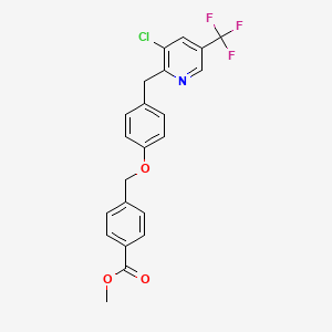 molecular formula C22H17ClF3NO3 B2432374 4-[[4-[[3-chloro-5-(trifluorométhyl)pyridin-2-yl]méthyl]phénoxy]méthyl]benzoate de méthyle CAS No. 338415-83-1