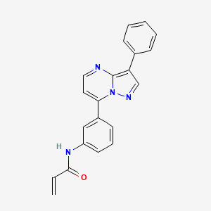 molecular formula C21H16N4O B2432380 N-[3-(3-Phenylpyrazolo[1,5-a]pyrimidin-7-yl)phenyl]prop-2-enamide CAS No. 2305341-26-6