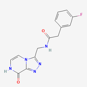 molecular formula C14H12FN5O2 B2432390 2-(3-氟苯基)-N-((8-羟基-[1,2,4]三唑并[4,3-a]哒嗪-3-基)甲基)乙酰胺 CAS No. 2034281-52-0