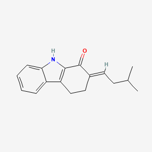 molecular formula C17H19NO B2432392 2-[(E)-3-methylbutylidene]-2,3,4,9-tetrahydro-1H-carbazol-1-one CAS No. 866149-06-6