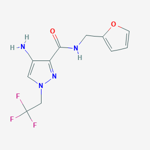 molecular formula C11H11F3N4O2 B2432393 4-Amino-N-(2-furylmethyl)-1-(2,2,2-trifluoroethyl)-1H-pyrazole-3-carboxamide CAS No. 2101199-14-6