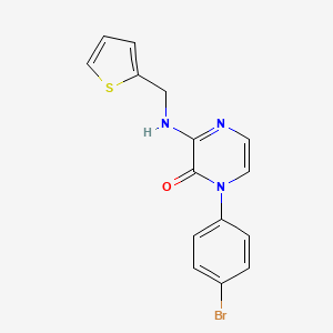 molecular formula C15H12BrN3OS B2432397 1-(4-bromophenyl)-3-[(2-thienylmethyl)amino]pyrazin-2(1H)-one CAS No. 899999-88-3