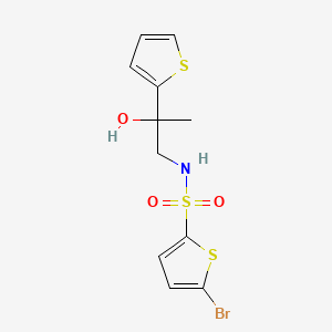 molecular formula C11H12BrNO3S3 B2432400 5-bromo-N-(2-hydroxy-2-(thiophen-2-yl)propyl)thiophene-2-sulfonamide CAS No. 1351634-77-9