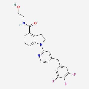 molecular formula C23H20F3N3O2 B2432418 N-(2-Hydroxyethyl)-1-(4-(3,4,5-trifluorobenzyl)pyridin-2-yl)indoline-4-carboxamide CAS No. 1956366-29-2
