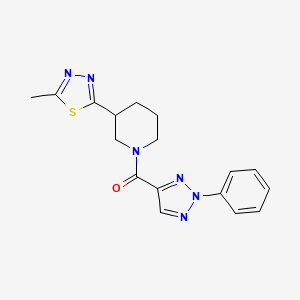 molecular formula C17H18N6OS B2432419 (3-(5-methyl-1,3,4-thiadiazol-2-yl)piperidin-1-yl)(2-phenyl-2H-1,2,3-triazol-4-yl)methanone CAS No. 1219911-71-3