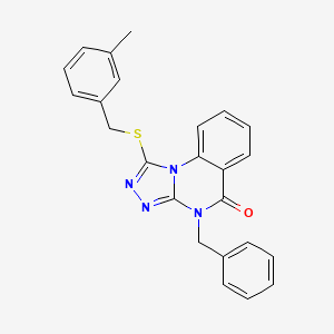 molecular formula C24H20N4OS B2432420 4-Benzyl-1-[(3-methylphenyl)methylsulfanyl]-[1,2,4]triazolo[4,3-a]quinazolin-5-one CAS No. 1002554-76-8
