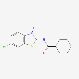 molecular formula C15H17ClN2OS B2432421 N-(6-chloro-3-methyl-1,3-benzothiazol-2-ylidene)cyclohexanecarboxamide CAS No. 392326-62-4