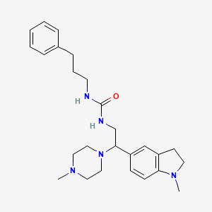 molecular formula C26H37N5O B2432425 1-(2-(1-Methylindolin-5-yl)-2-(4-methylpiperazin-1-yl)ethyl)-3-(3-phenylpropyl)urea CAS No. 1210843-55-2