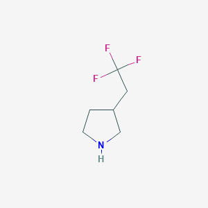 molecular formula C6H10F3N B2432431 Pyrrolidine, 3-(2,2,2-trifluoroethyl)- CAS No. 1269400-69-2