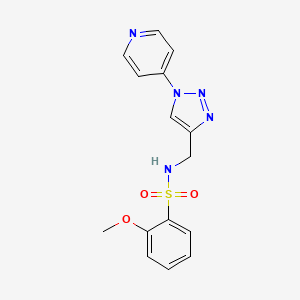 molecular formula C15H15N5O3S B2432436 2-甲氧基-N-((1-(吡啶-4-基)-1H-1,2,3-三唑-4-基)甲基)苯磺酰胺 CAS No. 2034332-64-2