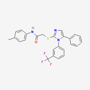 2-((5-phenyl-1-(3-(trifluoromethyl)phenyl)-1H-imidazol-2-yl)thio)-N-(p-tolyl)acetamide