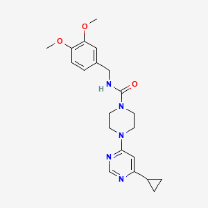 4-(6-cyclopropylpyrimidin-4-yl)-N-(3,4-dimethoxybenzyl)piperazine-1-carboxamide