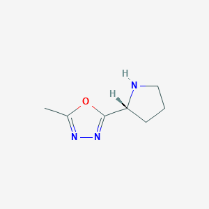 molecular formula C7H11N3O B2432454 2-甲基-5-[(2R)-吡咯烷-2-基]-1,3,4-恶二唑 CAS No. 2253619-84-8