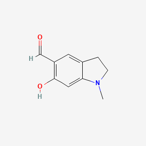 molecular formula C10H11NO2 B2432456 6-Hydroxy-1-methyl-2,3-dihydroindole-5-carbaldehyde CAS No. 1515517-77-7