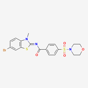 molecular formula C19H18BrN3O4S2 B2432460 (E)-N-(6-溴-3-甲基苯并[d]噻唑-2(3H)-亚甲基)-4-(吗啉磺酰基)苯甲酰胺 CAS No. 850910-05-3