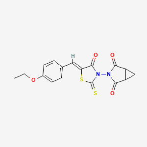 molecular formula C17H14N2O4S2 B2432461 3-[(5Z)-5-[(4-乙氧苯基)亚甲基]-4-氧代-2-硫代亚甲基-1,3-噻唑烷-3-基]-3-氮杂双环[3.1.0]己烷-2,4-二酮 CAS No. 866156-39-0