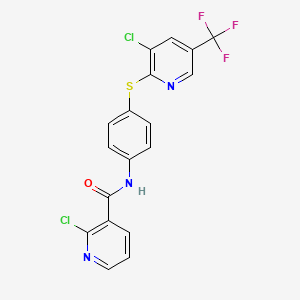 molecular formula C18H10Cl2F3N3OS B2432465 2-chloro-N-(4-{[3-chloro-5-(trifluorométhyl)pyridin-2-yl]sulfanyl}phényl)pyridine-3-carboxamide CAS No. 1024069-88-2