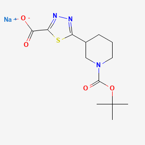 Sodium;5-[1-[(2-methylpropan-2-yl)oxycarbonyl]piperidin-3-yl]-1,3,4-thiadiazole-2-carboxylate