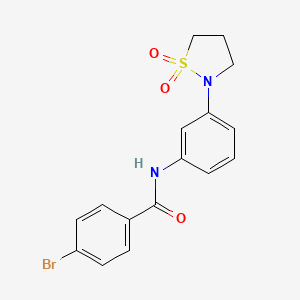 molecular formula C16H15BrN2O3S B2432478 4-bromo-N-(3-(1,1-dioxidoisothiazolidin-2-yl)phenyl)benzamide CAS No. 946338-58-5