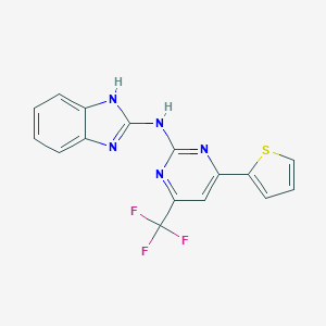 molecular formula C16H10F3N5S B243248 N-[4-(2-thienyl)-6-(trifluoromethyl)-2-pyrimidinyl]-1H-benzimidazol-2-amine 
