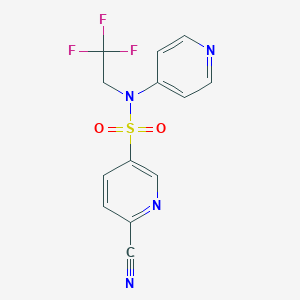 molecular formula C13H9F3N4O2S B2432487 6-cyano-N-(pyridin-4-yl)-N-(2,2,2-trifluoroethyl)pyridine-3-sulfonamide CAS No. 1797166-08-5