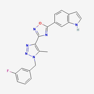 3-(1-(3-fluorobenzyl)-5-methyl-1H-1,2,3-triazol-4-yl)-5-(1H-indol-6-yl)-1,2,4-oxadiazole