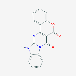 molecular formula C18H11N3O3 B243249 13-methyl-6H-chromeno[4',3':4,5]pyrimido[1,2-a]benzimidazole-6,7(13H)-dione 
