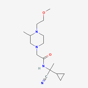 molecular formula C16H28N4O2 B2432490 N-(1-cyano-1-cyclopropylethyl)-2-[4-(2-methoxyethyl)-3-methylpiperazin-1-yl]acetamide CAS No. 1333624-07-9