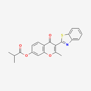 molecular formula C21H17NO4S B2432492 3-(1,3-benzothiazol-2-yl)-2-methyl-4-oxo-4H-chromen-7-yl 2-methylpropanoate CAS No. 577767-44-3