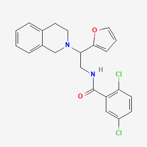 molecular formula C22H20Cl2N2O2 B2432494 2,5-二氯-N-(2-(3,4-二氢异喹啉-2(1H)-基)-2-(呋喃-2-基)乙基)苯甲酰胺 CAS No. 898416-65-4