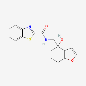 molecular formula C17H16N2O3S B2432506 N-((4-hydroxy-4,5,6,7-tetrahydrobenzofuran-4-yl)methyl)benzo[d]thiazole-2-carboxamide CAS No. 2320217-46-5