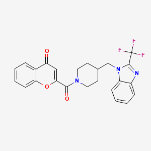 2-(4-((2-(trifluoromethyl)-1H-benzo[d]imidazol-1-yl)methyl)piperidine-1-carbonyl)-4H-chromen-4-one
