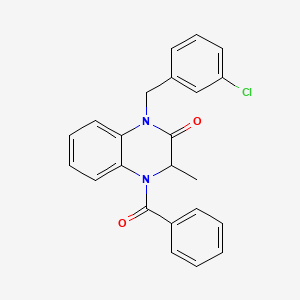 molecular formula C23H19ClN2O2 B2432514 4-benzoyl-1-(3-chlorobenzyl)-3-methyl-3,4-dihydro-2(1H)-quinoxalinone CAS No. 317822-16-5