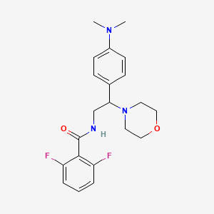 molecular formula C21H25F2N3O2 B2432519 N-(2-(4-(二甲氨基)苯基)-2-吗啉基乙基)-2,6-二氟苯甲酰胺 CAS No. 946340-44-9