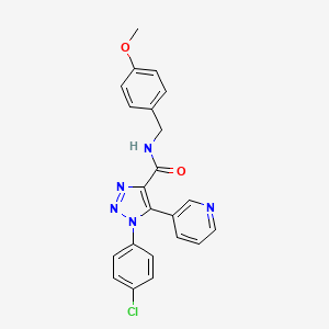 molecular formula C22H18ClN5O2 B2432521 1-(4-chlorophenyl)-N-(4-methoxybenzyl)-5-(pyridin-3-yl)-1H-1,2,3-triazole-4-carboxamide CAS No. 1207052-64-9