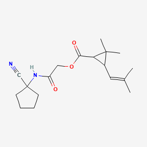 molecular formula C18H26N2O3 B2432522 [(1-Cyanocyclopentyl)carbamoyl]methyl 2,2-dimethyl-3-(2-methylprop-1-en-1-yl)cyclopropane-1-carboxylate CAS No. 1424494-46-1