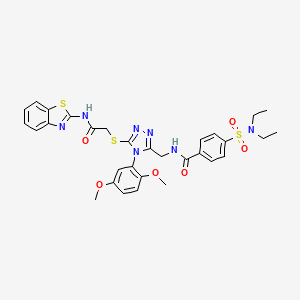 N-((5-((2-(benzo[d]thiazol-2-ylamino)-2-oxoethyl)thio)-4-(2,5-dimethoxyphenyl)-4H-1,2,4-triazol-3-yl)methyl)-4-(N,N-diethylsulfamoyl)benzamide