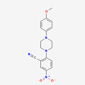 molecular formula C18H18N4O3 B2432525 2-[4-(4-Methoxyphenyl)piperazin-1-yl]-5-nitrobenzonitrile CAS No. 451459-93-1