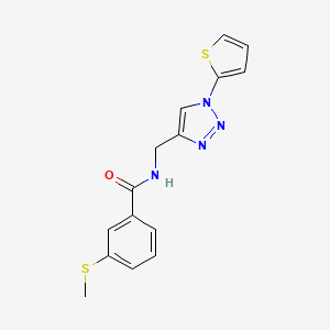 3-(methylthio)-N-((1-(thiophen-2-yl)-1H-1,2,3-triazol-4-yl)methyl)benzamide